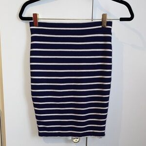 Navy and White Striped Women's Skirt